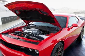 Under the hood of the 2015 Dodge Challenger SRT Hellcat