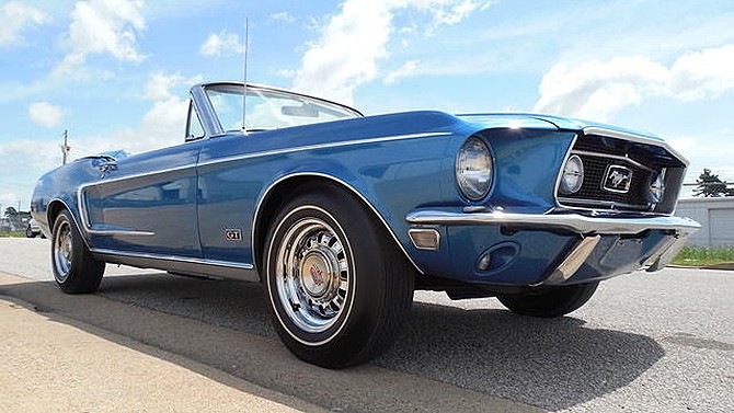 1968 Mustang GT blue convertible