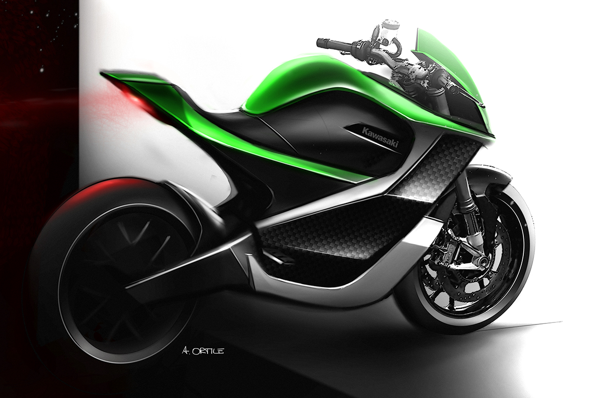 Electric Kawasaki Motorcycle Concept 3