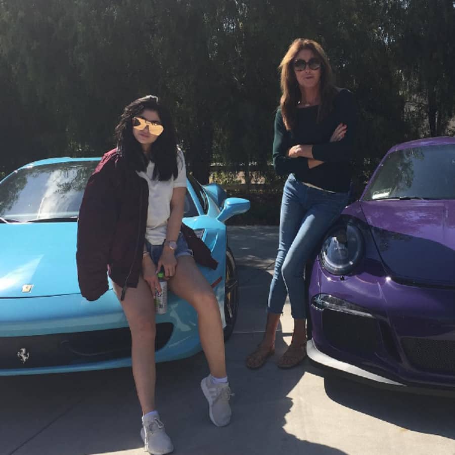 Kylie and Caitlyn Jenner Sporting a Ferrari 458 and a Porsche GT3 RS