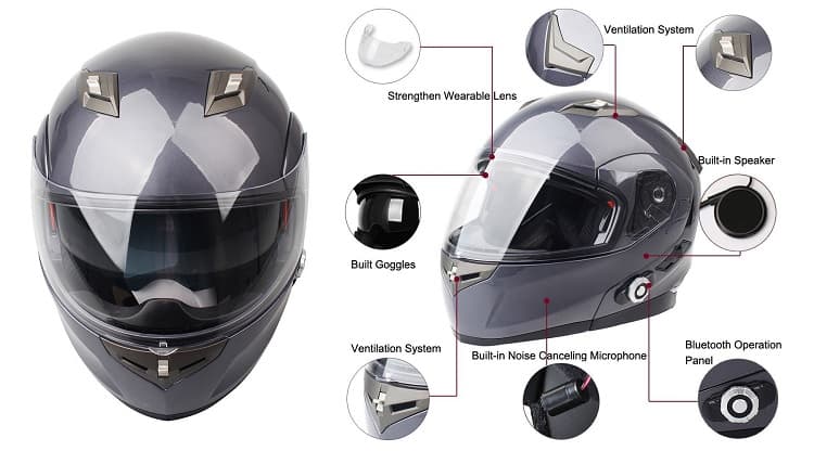 FreedConn Motorcycle Bluetooth Helmet Lining Applicable BM2-S Removable for cleaning 