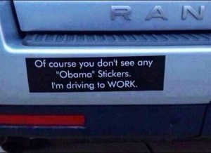 No obama stickers because I work