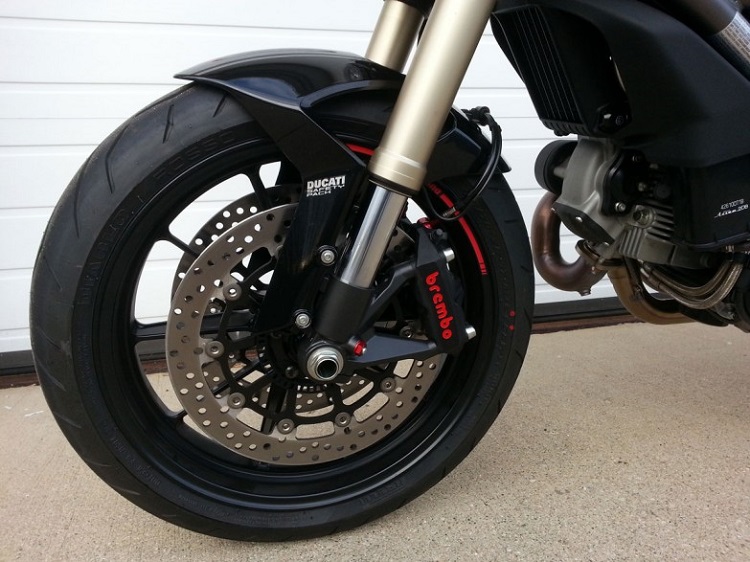 Motorcycle Front Wheel close up
