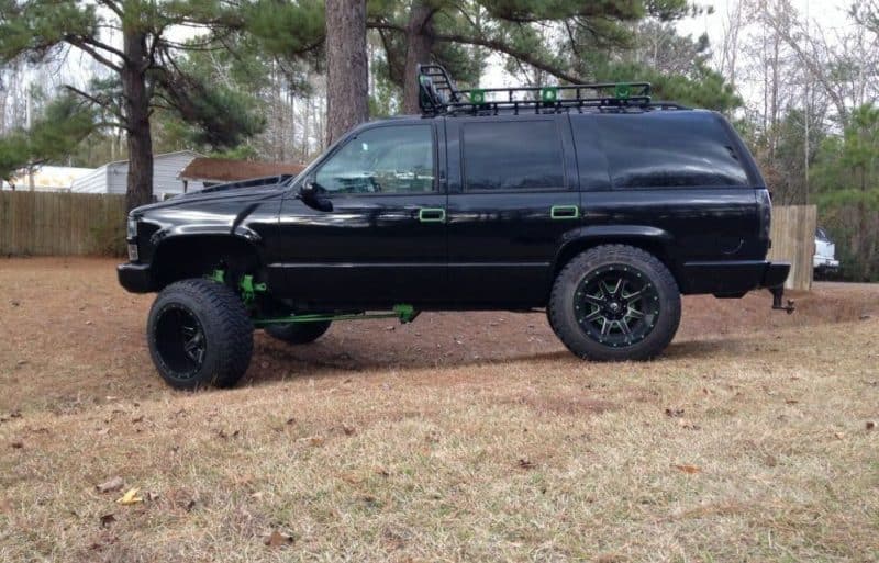 black green chevy tahoe 1996 lifted