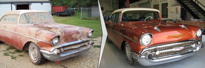 Vehicle Restoration Project Before and After