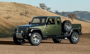 2019 Jeep Wrangler Pickup rendering 3/4 view