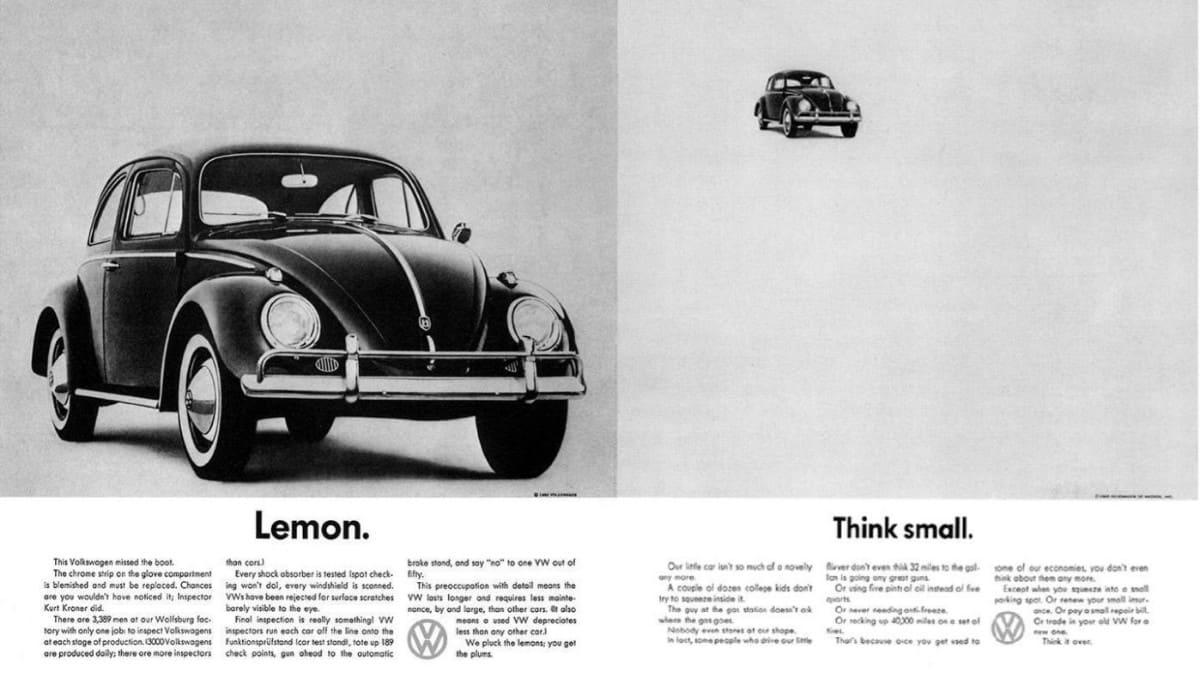 Think Small - volkswagen ad campaign