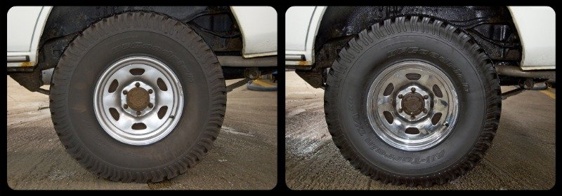 before and after tire