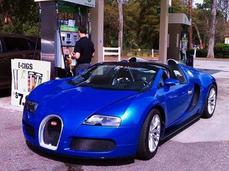 Bugatti At Filling Station