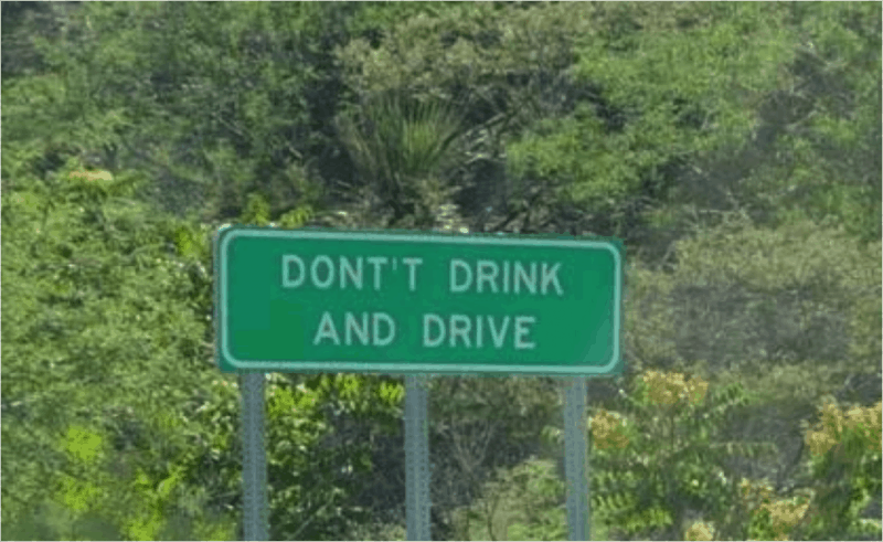 Drinking and driving is lot of fun