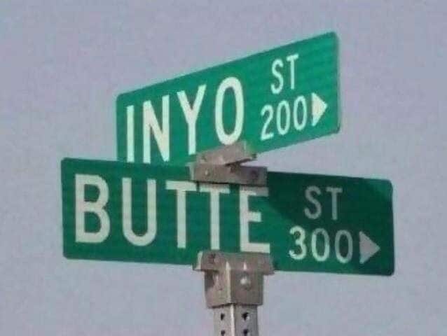 street sign Inyo Butte