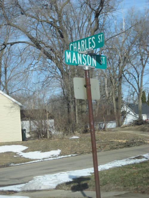 Street sign Charles - Manson St is the scariest road sign of them all