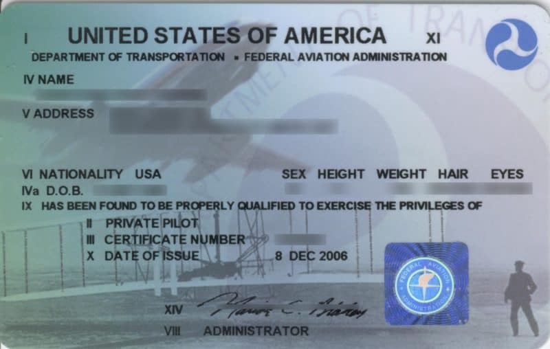 Private pilot license