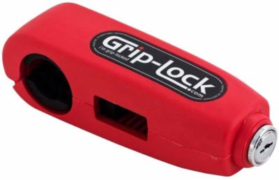 Grip-Lock GLRed Motorcycle and Scooter Handlebar Security Lock, Red