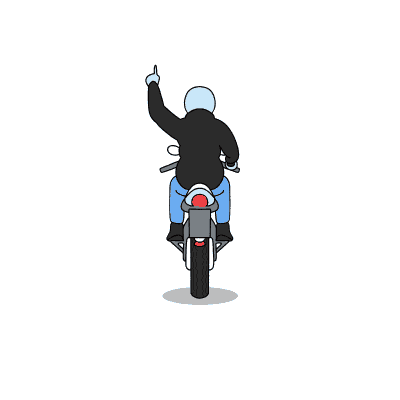 Single File Riding Hand Gesture