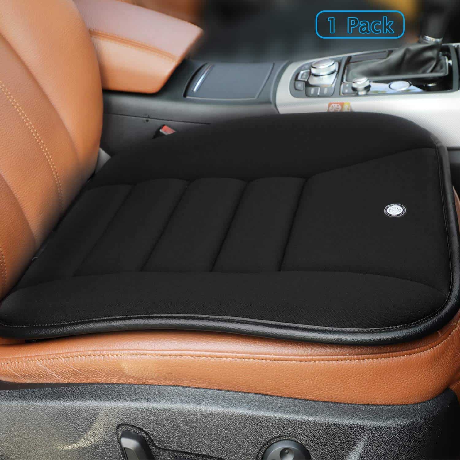 SUV Breathable Adjustable Children Car Seat Cushion Comfortable Thickening Car Seat Protector Cover Cushion Pad Pillow Neck Support Cushion Pad and Seatbelt for Most Car Griege Truck 