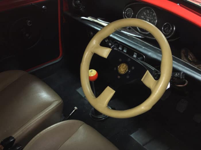 1976 right-hand-drive Austin Mini 1000 interior