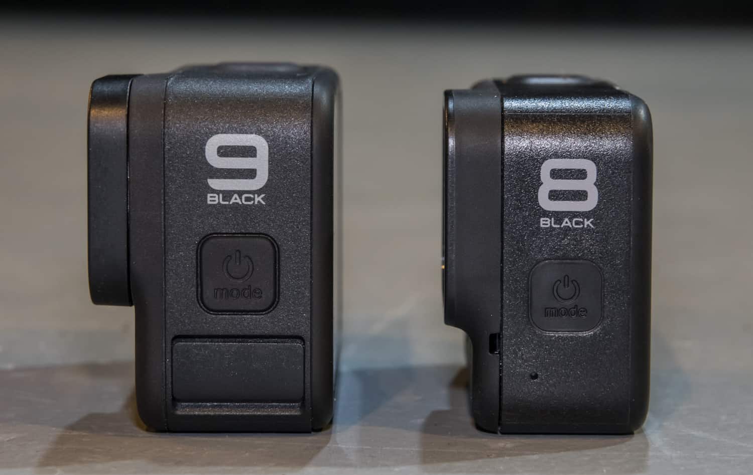 GoPro 9 and 8 size comparison