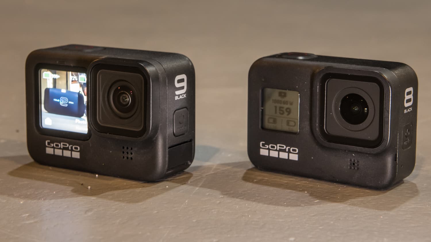front of GoPro 9 and 8